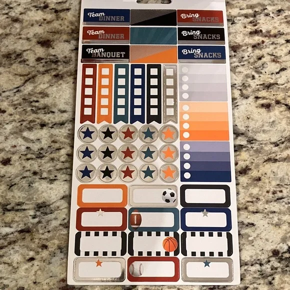 Sports Planner Stickers 260 Piece Game Day Set for Journals Calendars Scrapbooks - Picture 6 of 6